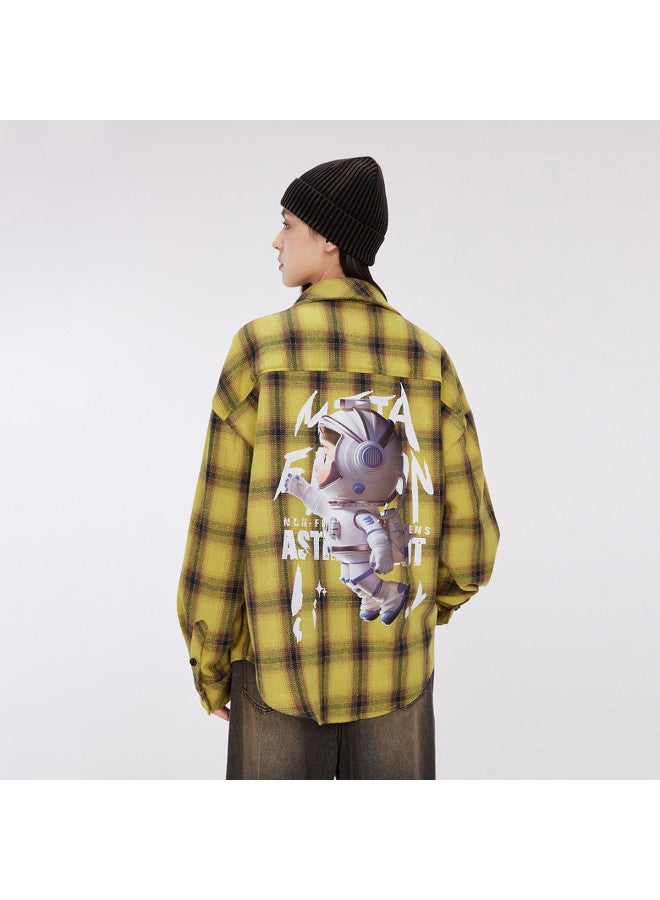 EPTISON American Plaid Shirt Women's Spring Blouse Premium Unisex Long Sleeve Shirt Men's Jacket Women's Fall & Spring Wear - Image 3