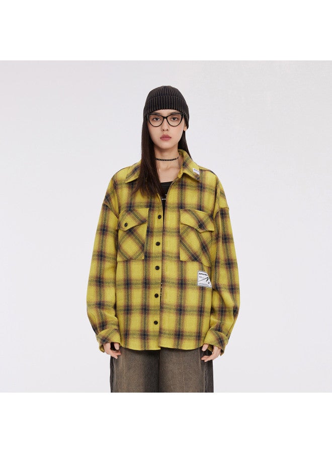 EPTISON American Plaid Shirt Women's Spring Blouse Premium Unisex Long Sleeve Shirt Men's Jacket Women's Fall & Spring Wear - Image 2