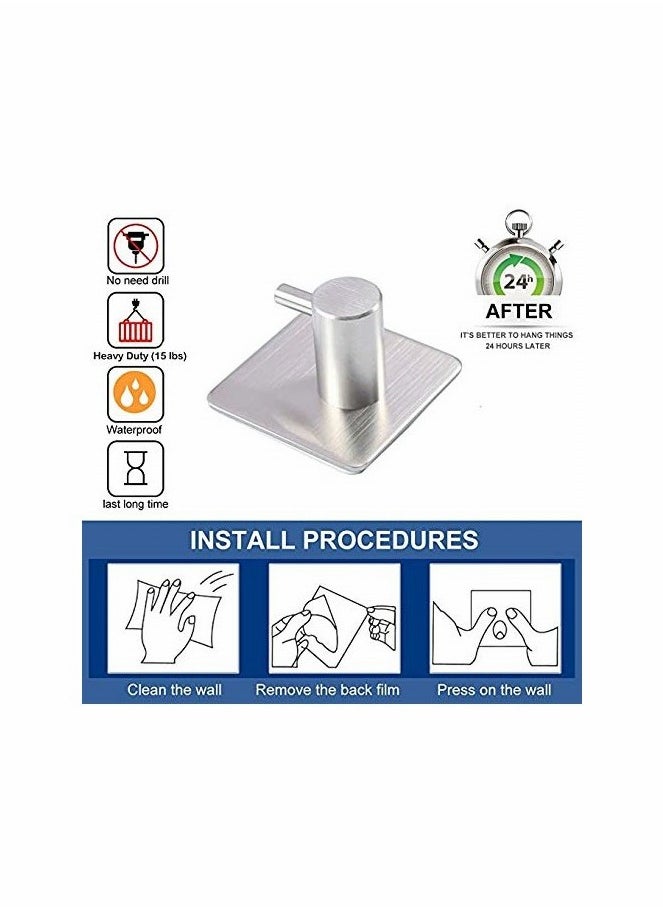 Excefore - Adhesive Hooks Heavy Duty Wall Hooks Waterproof Stainless Steel Hooks - Image 1