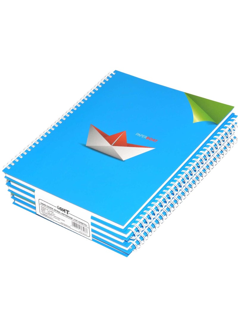 Light FIS LIGHT Pack of 5 Spiral Hard Cover Note Book 100 Sheets Size 10X8 Inches (25.4 X 20.32 Cm)  -LINBS1081001305  - Image 1