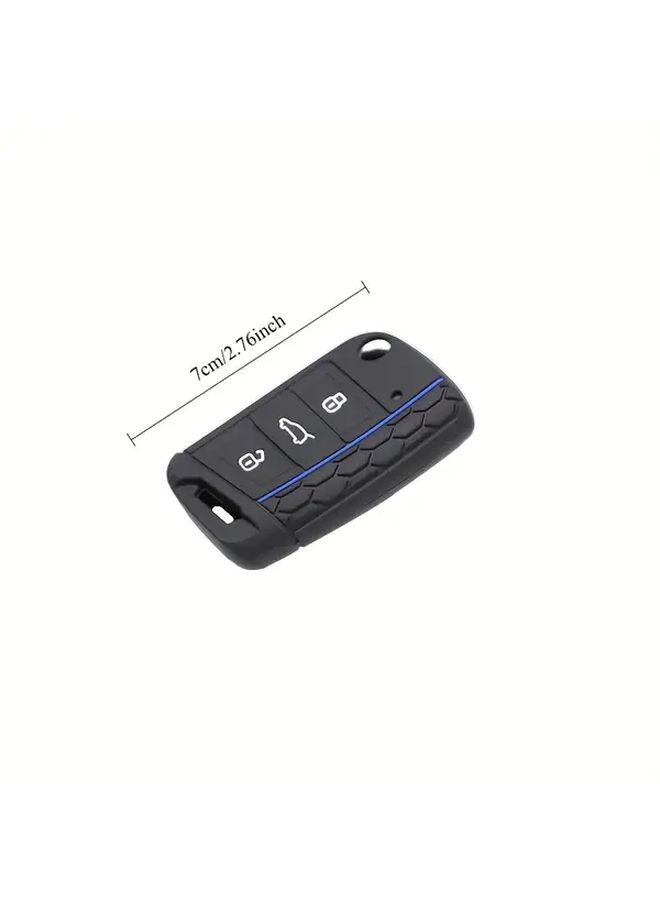 Black Red Key Case Cover Compatible With VW Golf 7 GTI Tiguan Touran Skoda Octavia Seat Leon - Image 2
