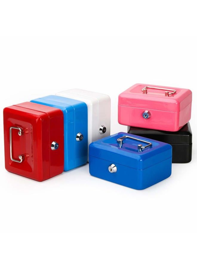 Parrency Cash Box with Money Tray, Small Money Box with Key Lock, 6" x 4 4/5" x 3", White - Image 5