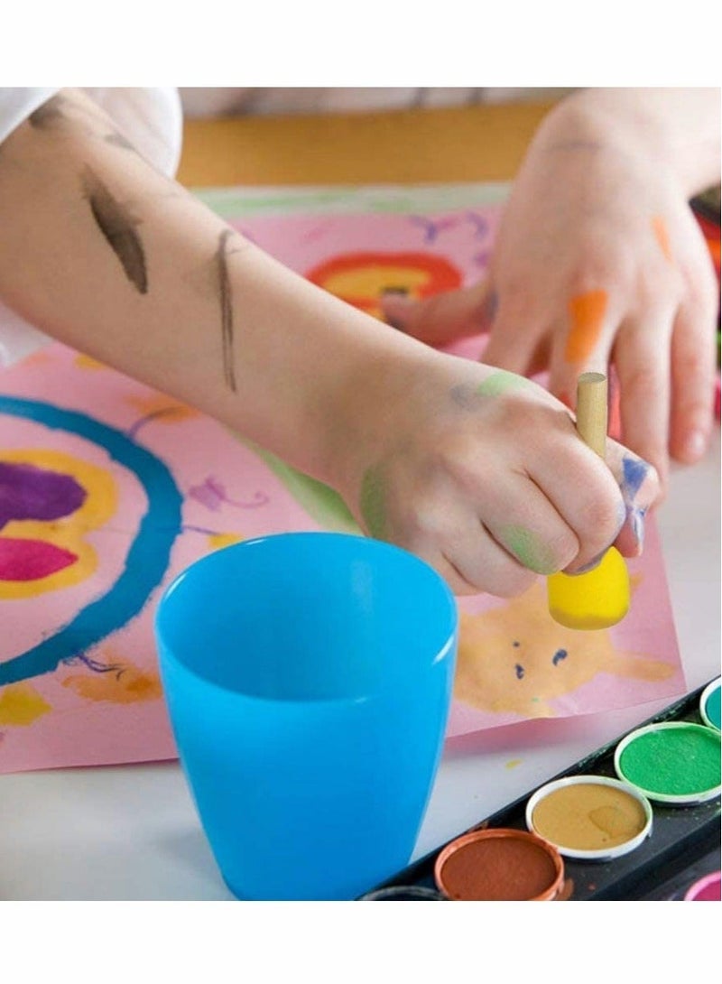 كابتن تيك Assorted Round Paint Foam Set Painting Tools Set, Sponge Brush for Kids Painting Crafts and DIY, Sponge Stippler Stencil Foam Brush, Crafts Arts Painting Supplies - Image 4