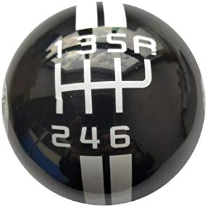 ريحني ناقل الحركة 6 سرعات كروي مستدير، نوع R S لموستانج شيلبي GT 500 كوبرا يدوي زر ناقل الحركة محدد التريك الأحمر الأبيض والأسود R على اليمين - Image 1