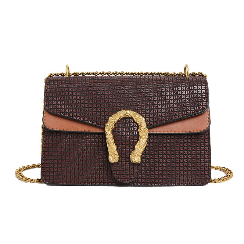 2025 Spring New Fashionable Casual Snake Shoulder Crossbody Bag Women'S Chain Bag Retro Small Square Bag - Image 1