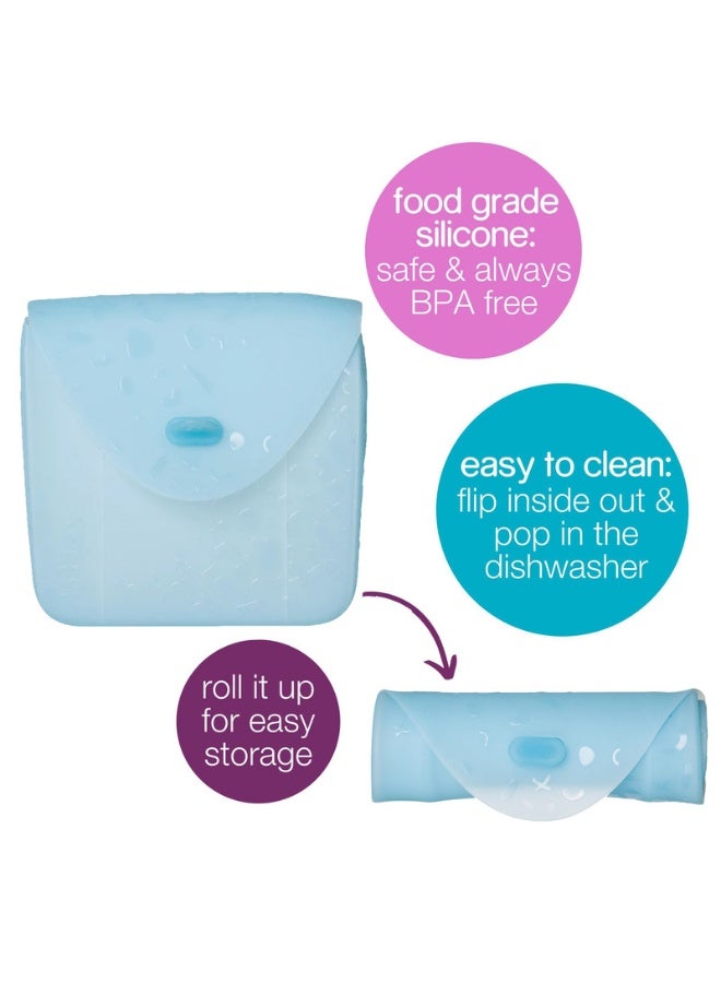 b.box Silicone Sandwich Pocket, Reusable Silicone Pouch, Fits in Lunchbox, Microwave, Freezer & Dishwasher Safe, Food Meal Prep Storage Container - Image 2