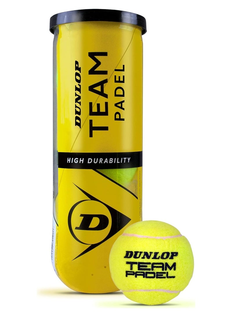 DUNLOP DUNLOP PB Team Padel Tennis Balls – 3 Ball Can | Durable High Performance Balls for Padel Matches & Training - Image 1