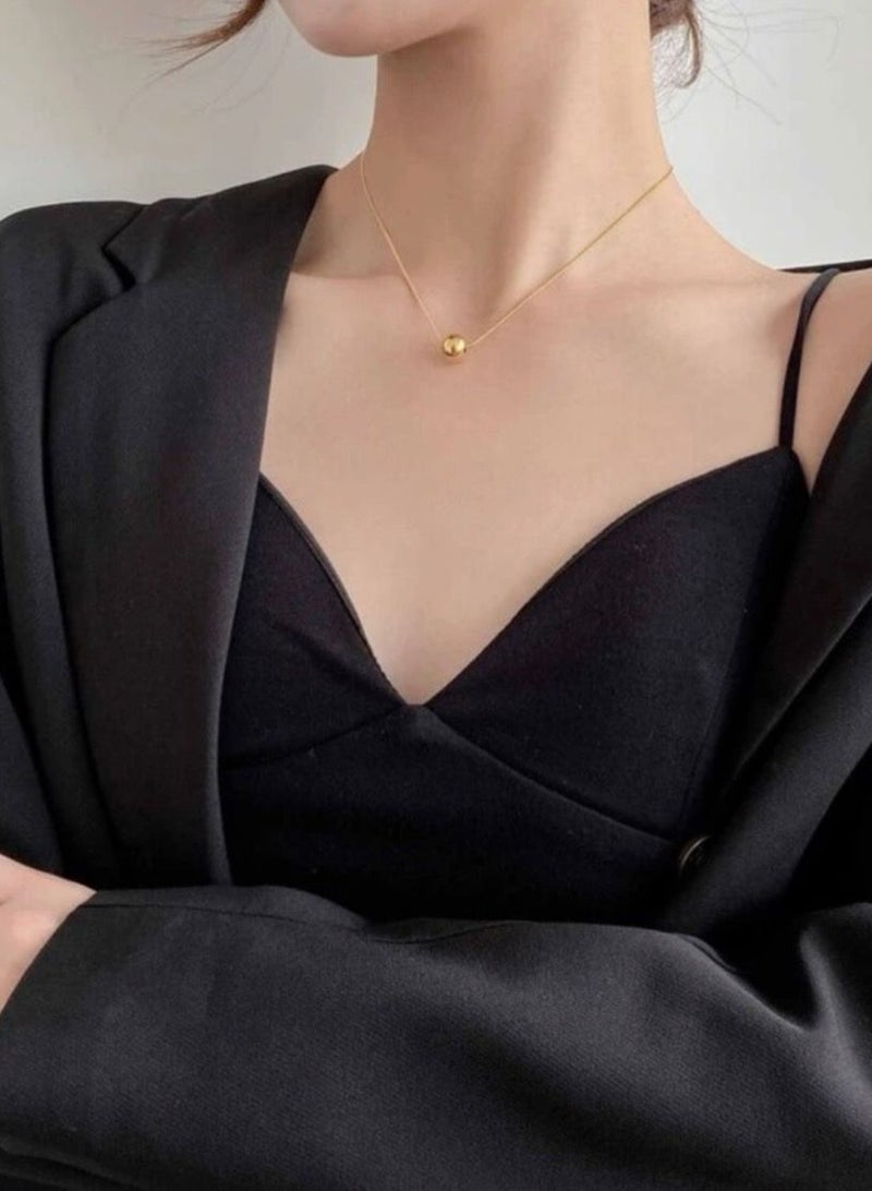 نونز أب سلسال نسائي مصنوع من الاستانلس ستيل مطلي باللون الذهبي عيار 18 - Image 1