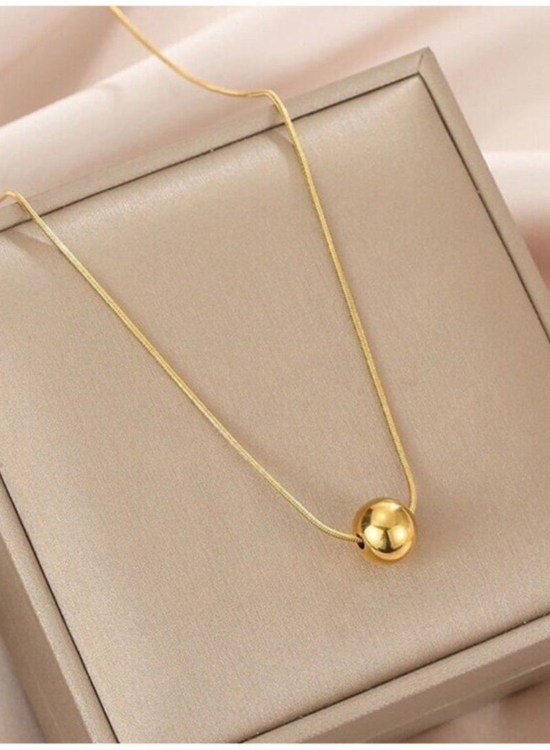 نونز أب سلسال نسائي مصنوع من الاستانلس ستيل مطلي باللون الذهبي عيار 18 - Image 3