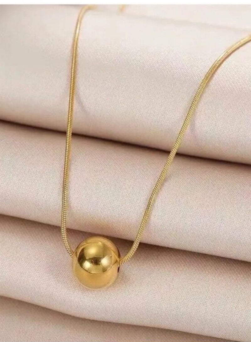 نونز أب سلسال نسائي مصنوع من الاستانلس ستيل مطلي باللون الذهبي عيار 18 - Image 4