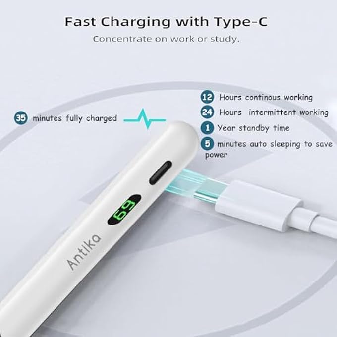 rayihni STYLUS PEN FOR IPAD DIGITAL IPAD PENCIL 2NDGEN 10 HOUR CONSTANT WRITING TILT SENSITIVITY PALM REJECTION MAGNETIC PEN FOR IPAD AIR 3/4/5, IPAD MINI 5/6, IPAD 6-10 GEN, IPAD PRO 11 (PINK) - Image 3