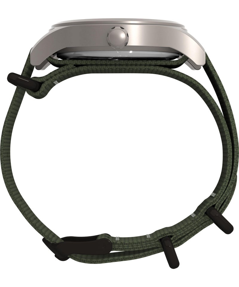 Timex Men's Expedition Scout 40mm Watch - Green Strap Blue Dial Titanium Case - Image 2