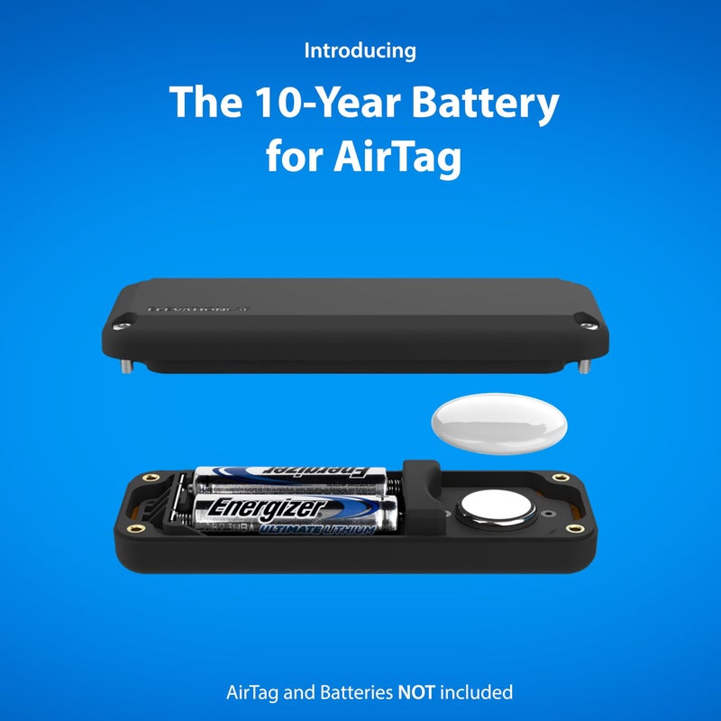 Elevation Lab AirTag (Gen 1 & 2) 10-Year Extended Battery Case - Uses AA Batteries - 14x More Capacity Than CR2032 TimeCapsule | Waterproof, CR 2032 Battery Replacement (2-Pack) - Image 2