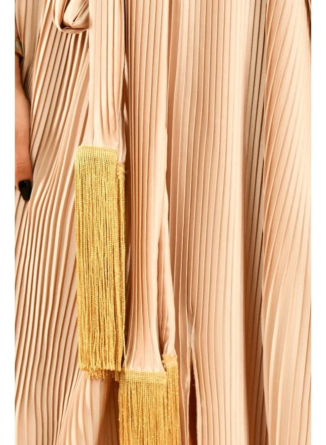 Wecre8 Beige Pleated Jalabiya