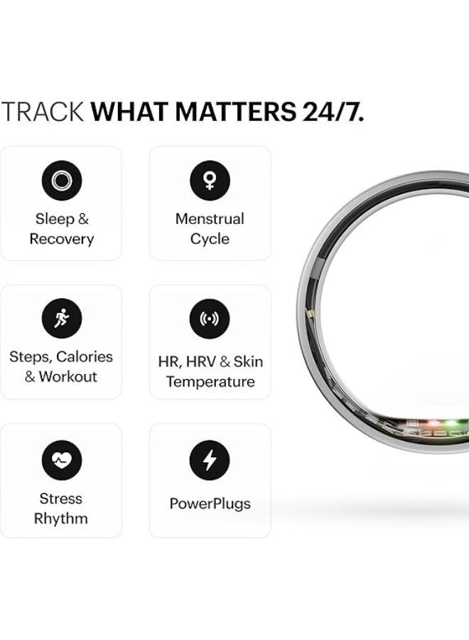 ULTRAHUMAN ULTRAHUMAN Ring AIR - Advanced sleep-tracking wearable, HRV & Temperature Monitoring, Track workout, Spice Silver  - Image 3