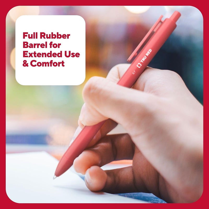 Staples TRU RED Retractable Gel Pens, Medium Point 0.7mm, Red Ink, 12 Pack â€“ Quickâ€‘Dry Pens for Grading, Editing & Markâ€‘Up - Image 5