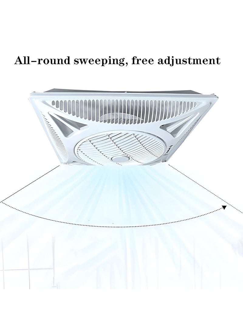Shard Ceiling Ventilation Fan - Smart Remote Bathroom Exhaust Fan for Household/Commercial Use - Wall-Mount Option (White, 60x60 cm)  - Image 3