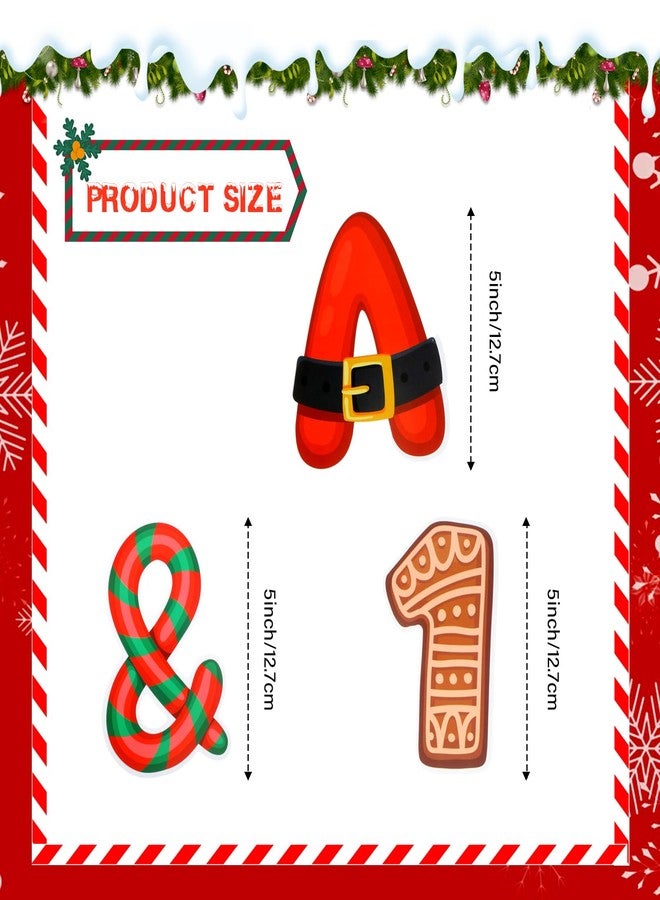Tenare 134 Pcs Christmas Letters Bulletin Board Decoration 5 Inch Christmas Letters Combo Set for Classroom Cardboard Alphabet Number Cutouts for Bulletin Board Home School Decor(Santa Claus Style) - Image 2