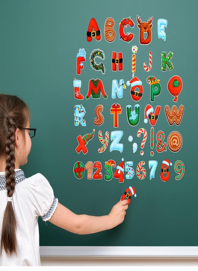 Tenare 134 Pcs Christmas Letters Bulletin Board Decoration 5 Inch Christmas Letters Combo Set for Classroom Cardboard Alphabet Number Cutouts for Bulletin Board Home School Decor(Santa Claus Style) - Image 4