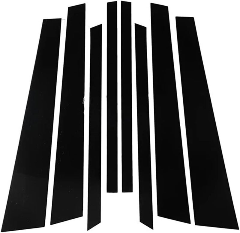 QASULER 8Pcs Glossy Black Car Pillar Trim Stickers - Image 2