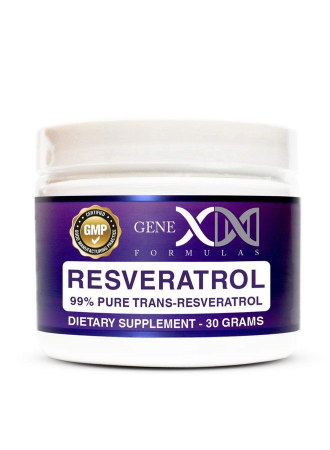 Genex Formulas GENEX Trans Resveratrol 1000mg Serving 99% Pure Micronized Pharmaceutical Grade Trans-Resveratrol Powder 30 Servings or 30Grams 1Gram Per Day 30-Day Supply Made in a GMP & NSF Certified Facility - Image 1