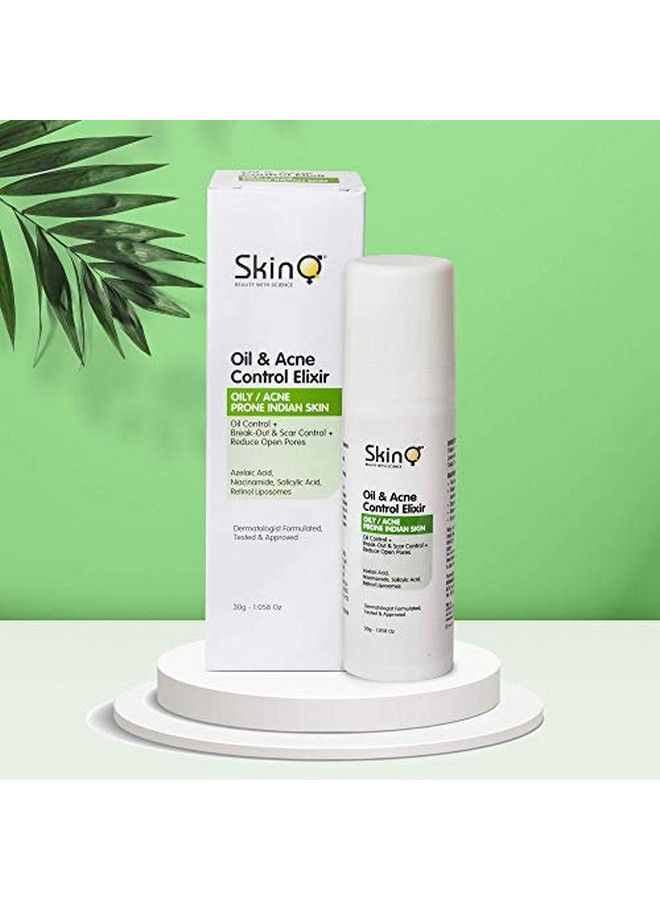 SkinQ Oil & Acne Control Elixir Serum For Anti Acne Therapy Clears Marks Controls Oil Pimples Blackheads & Scars 30 Gms - Image 3