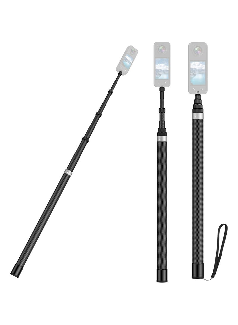 CMGTYYD Carbon Fiber Invisible Selfie Stick, 9.8ft Extended Super Long Pole Compatible with Insta360 X4 X3 ONE X2, ONE R, ONE X, ONE GO 3S 3 2 Action 360 Camera (17 to 118 inches) - Image 1