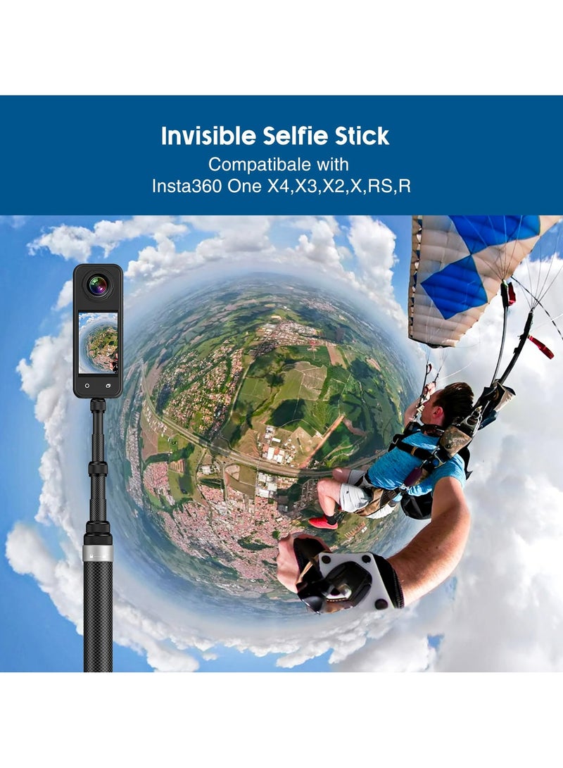 CMGTYYD Carbon Fiber Invisible Selfie Stick, 9.8ft Extended Super Long Pole Compatible with Insta360 X4 X3 ONE X2, ONE R, ONE X, ONE GO 3S 3 2 Action 360 Camera (17 to 118 inches) - Image 2