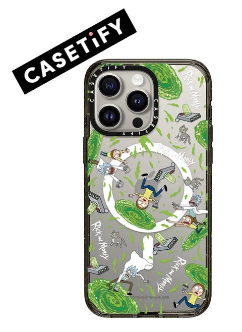 Apple iPhone 15 Pro Max Case,Rick and Morty Stick Magnetic Adsorption Phone Case - Semi transparent