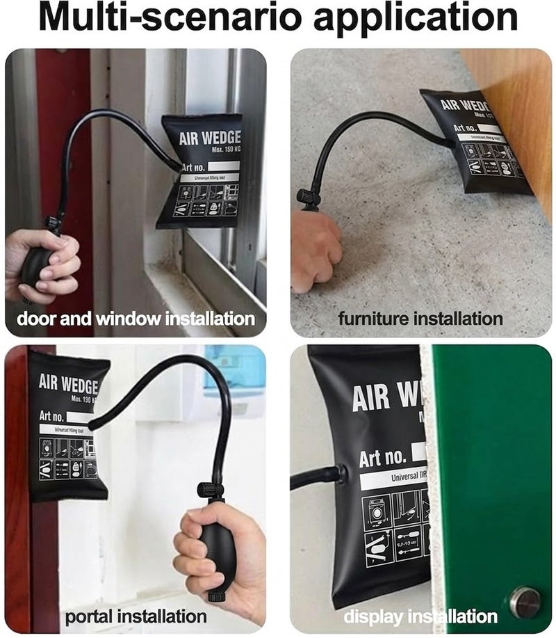 DEFAONS Air Wedge Pump Alignment Tool 150KG Inflatable Air Bag Shim Universal Lifting Tool for Door Window Installation Furniture Leveling Cabinet Alignment Auto Repair Hand Tool with Quick Release Valve Heavy Duty Air Cushion Pry Tool - Image 5