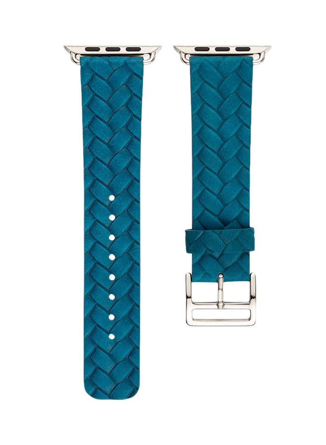NIBEMINENT Woven Texture Replacement Band For Apple Watch Series 3/2/1 Blue - Image 1