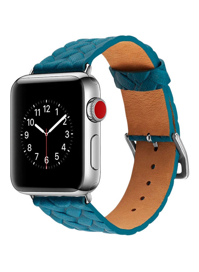NIBEMINENT Woven Texture Replacement Band For Apple Watch Series 3/2/1 Blue - Image 3