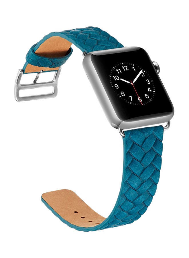 NIBEMINENT Woven Texture Replacement Band For Apple Watch Series 3/2/1 Blue - Image 4