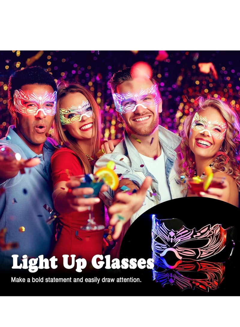 SYOSI Light-up LED Glasses Light Up for Party Adults and Kids Multi Color Futuristic Mask festival Accessories Glow in the Dark - Image 2