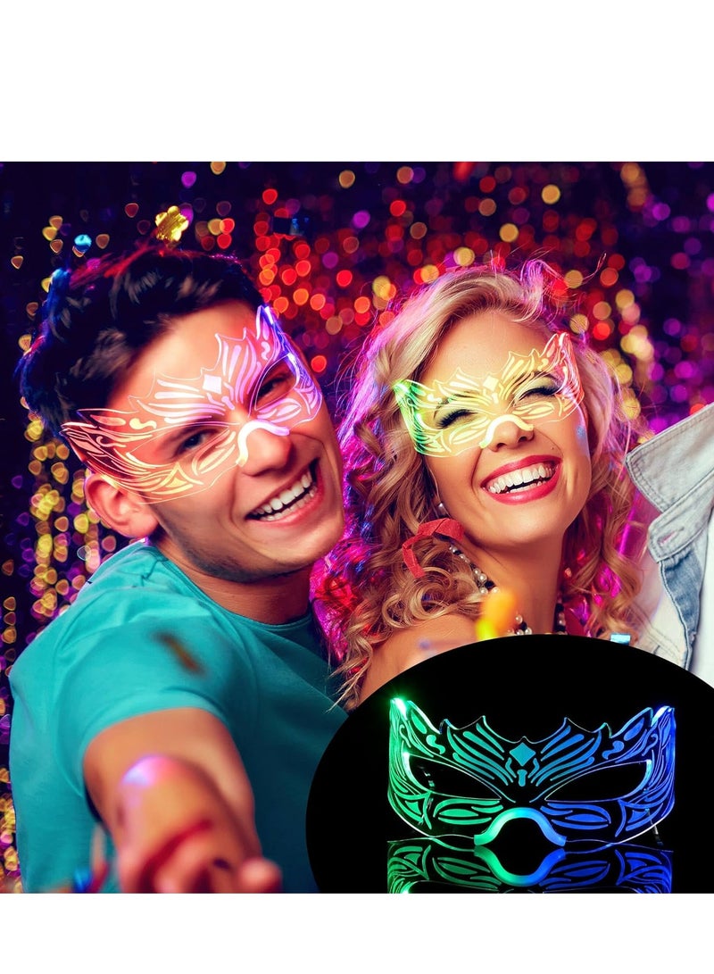 SYOSI Light-up LED Glasses Light Up for Party Adults and Kids Multi Color Futuristic Mask festival Accessories Glow in the Dark - Image 4