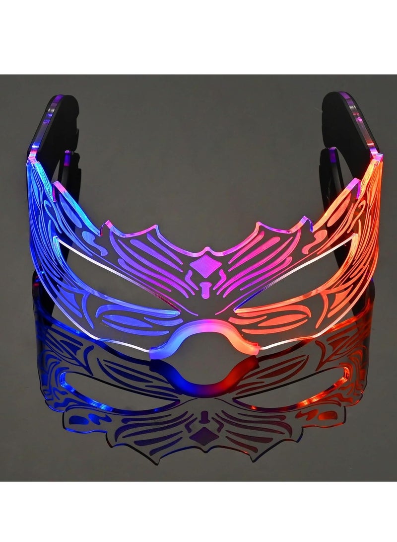 SYOSI Light-up LED Glasses Light Up for Party Adults and Kids Multi Color Futuristic Mask festival Accessories Glow in the Dark - Image 1