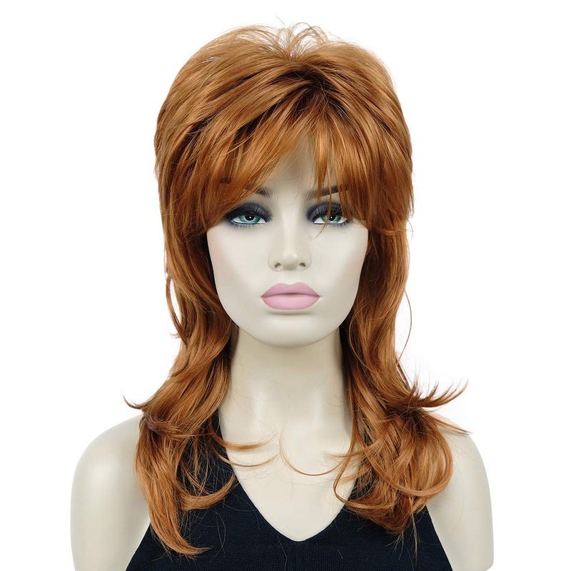 Lydell Long Soft Shaggy Layered Classic Cap Full Synthetic Wig Wigs 130A Fox Red