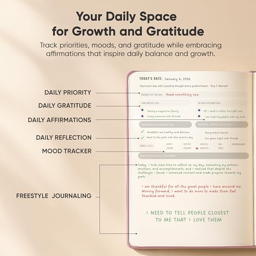PRODUCTIVITY STORE Best Daily Journal for Men & Women - Gratitude, Manifestation & Guided Journal with Prompts for Personal Growth (A5, Pink) - PRODUCTIVITY STORE - Image 3