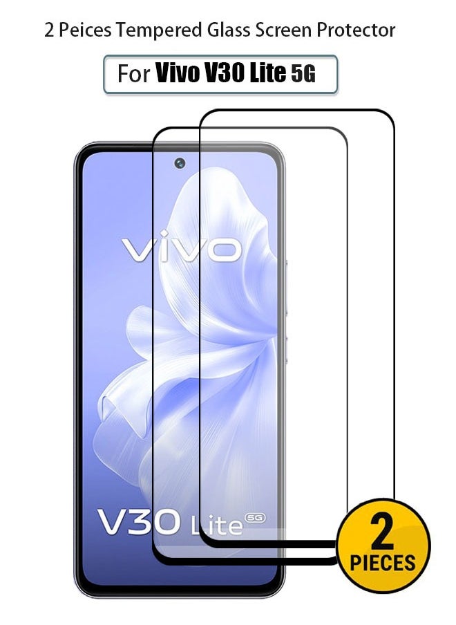 زفيف قطعتان من واقي الشاشة لهاتف vivo V30 Lite 5G من الزجاج المقوى مع أداة تثبيت سهلة، واقي شاشة فائق الوضوح ومضاد للخدش ومضاد للكسر  - Image 1