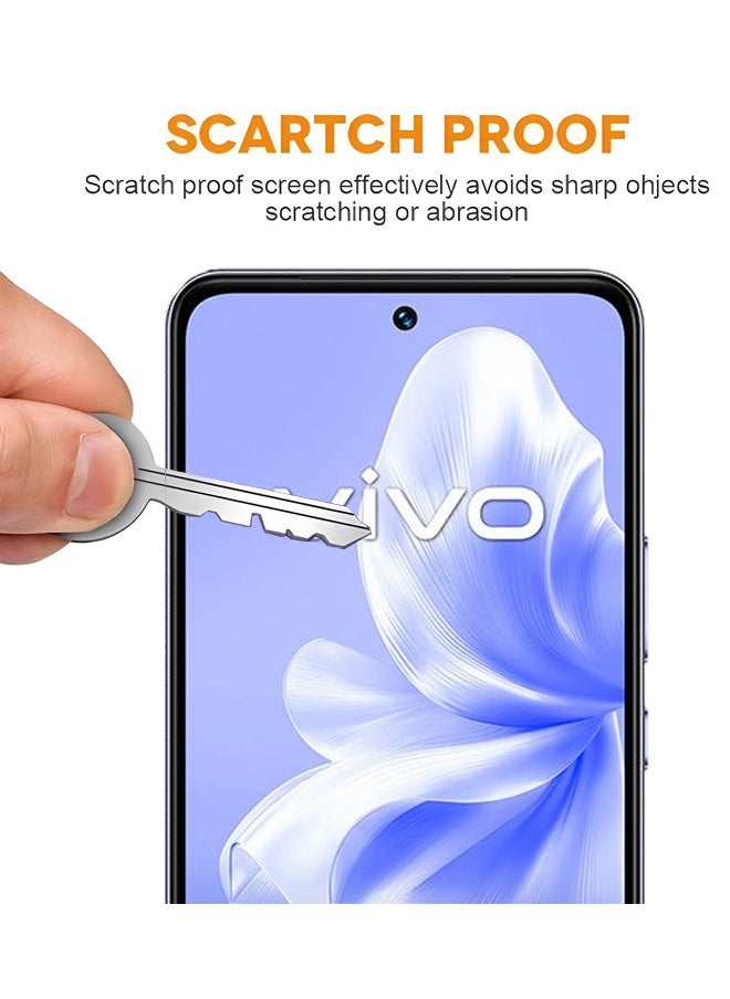 زفيف قطعتان من واقي الشاشة لهاتف vivo V30 Lite 5G من الزجاج المقوى مع أداة تثبيت سهلة، واقي شاشة فائق الوضوح ومضاد للخدش ومضاد للكسر  - Image 5