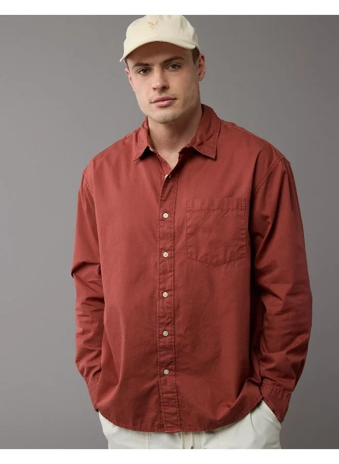 American Eagle Poplin Button-Up Shirt