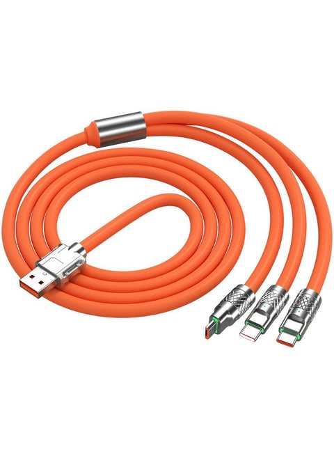 One-to-three super fast charging mobile phone data cable is suitable for all series of Apple, Huawei, Xiaomi and Android mobile phones