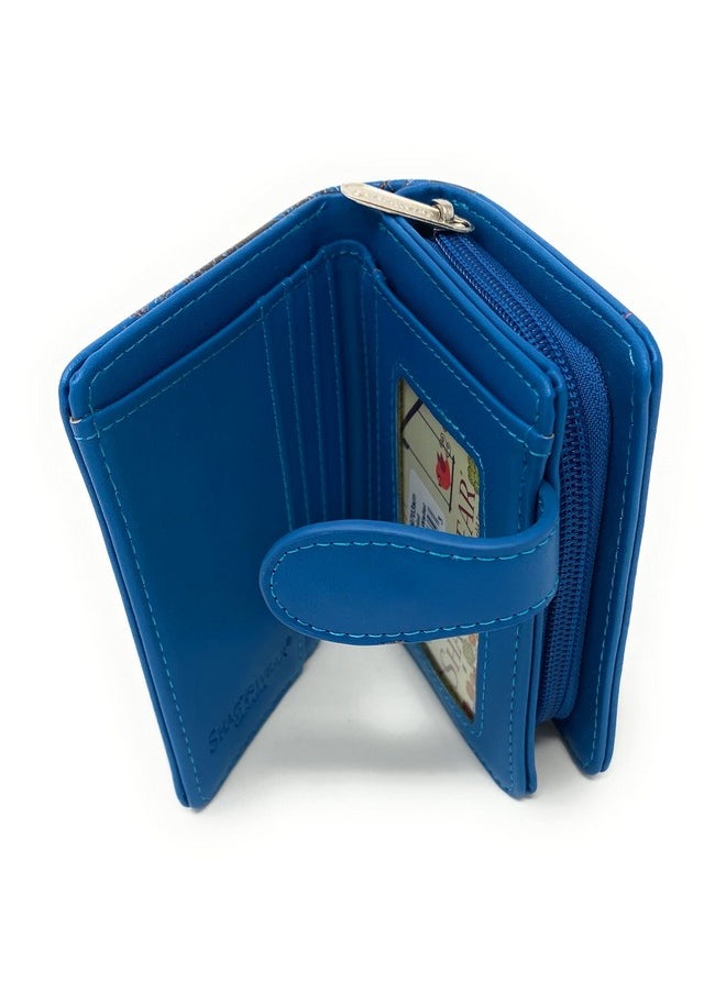 Shag Wear - Wolf Paw Small Animal Wallet For Women Vegan Faux Leather 4.5 Blue - Image 1