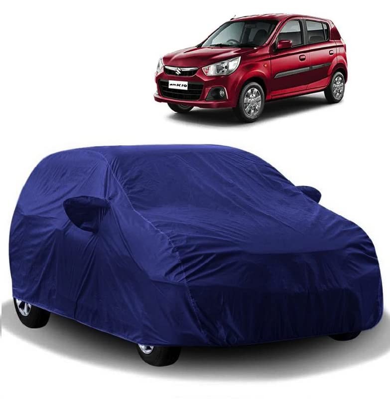 Carigiri Blue Car Body Cover for Maruti Alto K10(Triple Stitched,Mirror Pockets,UV Resistant,Dustproof)(Models-2010, 2011, 2012, 2013, 2014, 2015, 2016, 2017, 2018, 2019, 2020) - Image 1