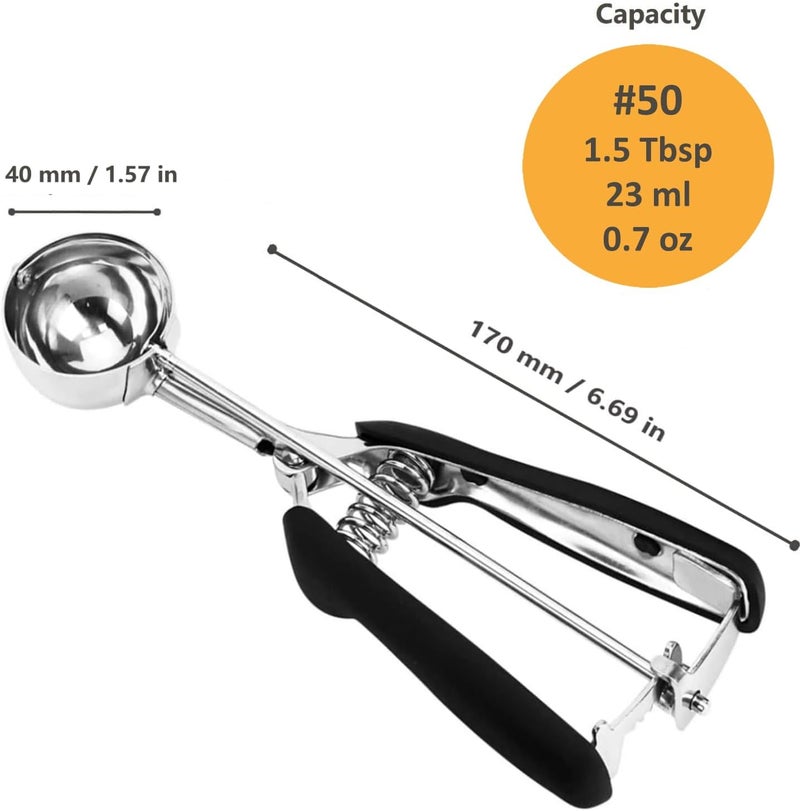 LLESCA Cookie Scoop, Ice Cream Scoop, Cookie Scoops for Baking, 18/8 Stainless Steel Cookie Scooper for Baking, Cookie Dough Scoop, Ice Cream Scooper with Trigger Release, Non-slip Grip (42MM)… - Image 5