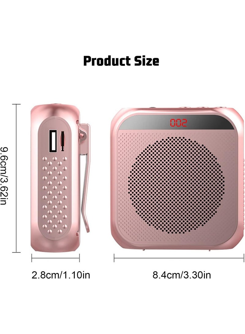 معجب مكبر صوت محمول قابل لإعادة الشحن مع ميكروفون سماعة رأس - مكبر صوت خفيف الوزن يمكن ارتداؤه للمعلمين والمرشدين السياحيين والمدربين - Image 3
