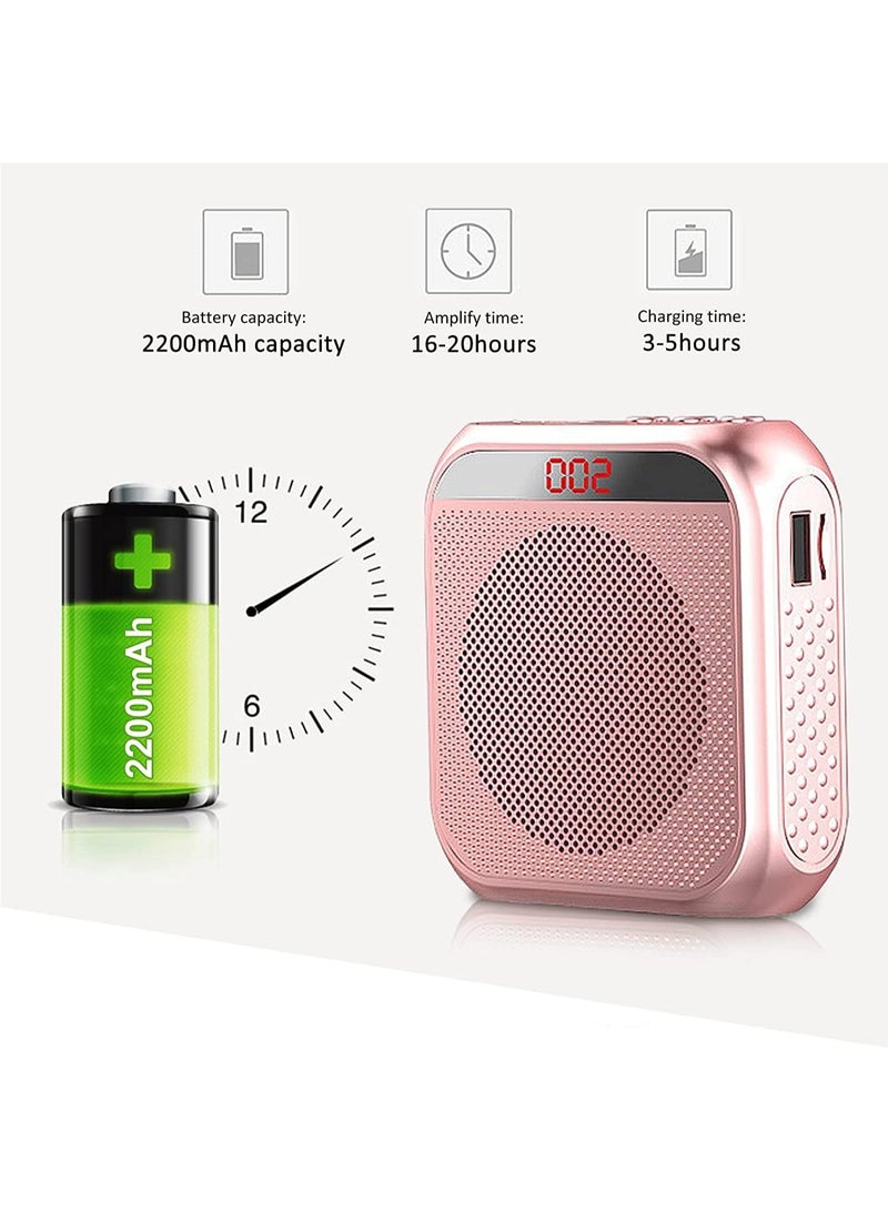 معجب مكبر صوت محمول قابل لإعادة الشحن مع ميكروفون سماعة رأس - مكبر صوت خفيف الوزن يمكن ارتداؤه للمعلمين والمرشدين السياحيين والمدربين - Image 5