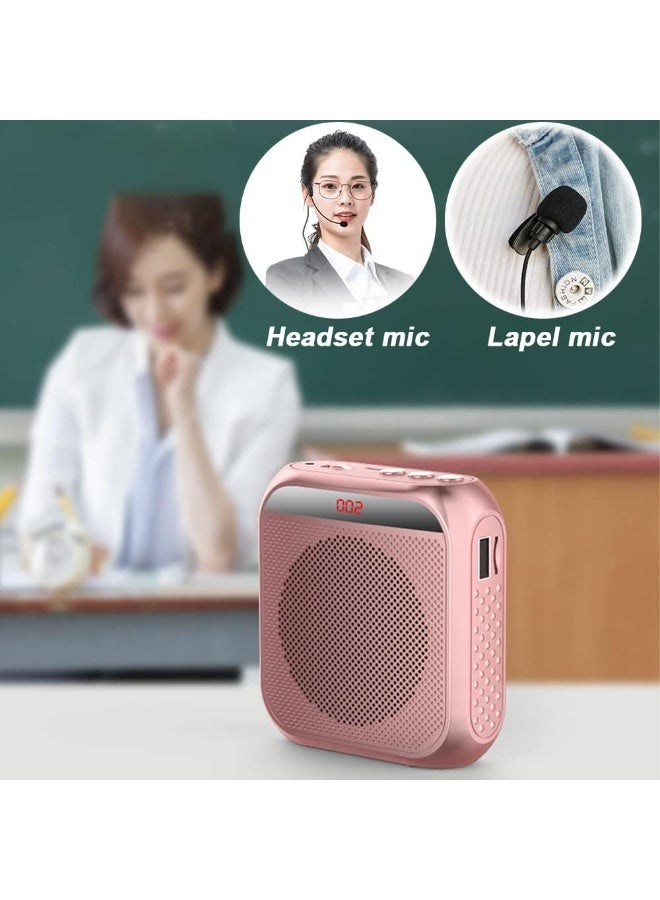 معجب مكبر صوت محمول قابل لإعادة الشحن مع ميكروفون سماعة رأس - مكبر صوت خفيف الوزن يمكن ارتداؤه للمعلمين والمرشدين السياحيين والمدربين - Image 4