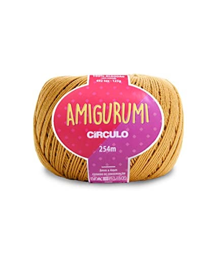 CÃRCULO Circulo Amigurumi Yarn 100 Mercerized Brazilian Virgin Cotton for Crocheting and Knitting Soft Art Sport Weight Yarn 44 oz 278 yds Color 7030 Mustard - Image 1
