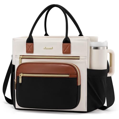 LOVEVOOK Insulated Lunch Bag WomenWide Opening Adult Lunch Box Women with Cup HolderLarge Leakproof Cooler Bag for Work Picnic Beach Family College Mom TeacherLunch BoxBag for Kids Girl Boy School - Image 1